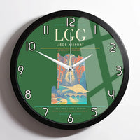 Thumbnail for Liège Airport (LGG) design on green framed wall clock