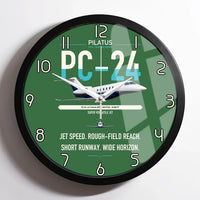 Thumbnail for Pilatus PC-24 design on green framed wall clock