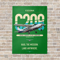 Thumbnail for Cessna 208 Caravan vertical canvas print - no frame - green background