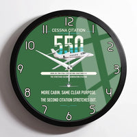 Thumbnail for Cessna Citation 550 - Citation II design on green framed wall clock