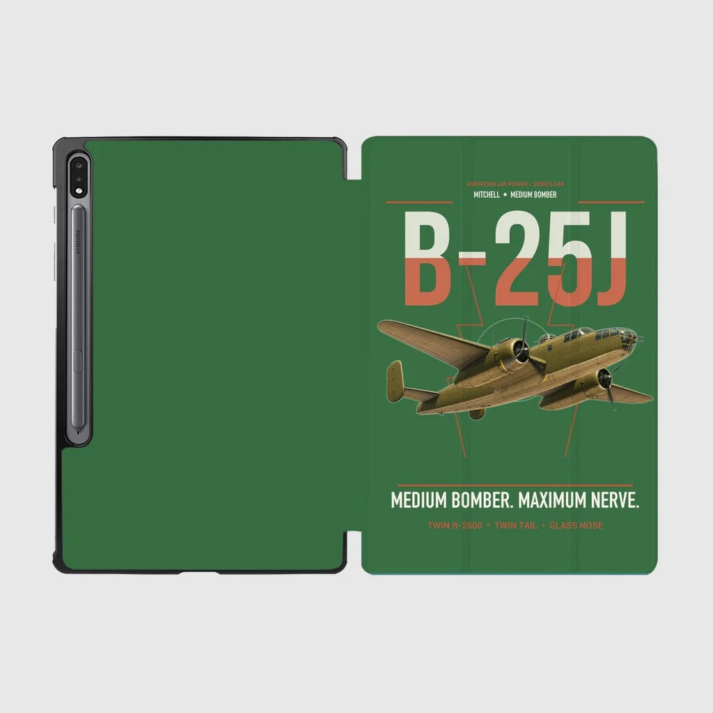 B-25J Mitchell design on green samsung tablet tablet case
