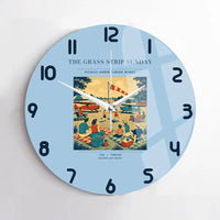 Thumbnail for VINTAGE G4241 - The Grass Strip Sunday - Designed Wall Clocks design on lightblue no-frame