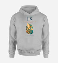 Thumbnail for Ikaria Island National Airport (JIK) design on light gray hoodie single-side print