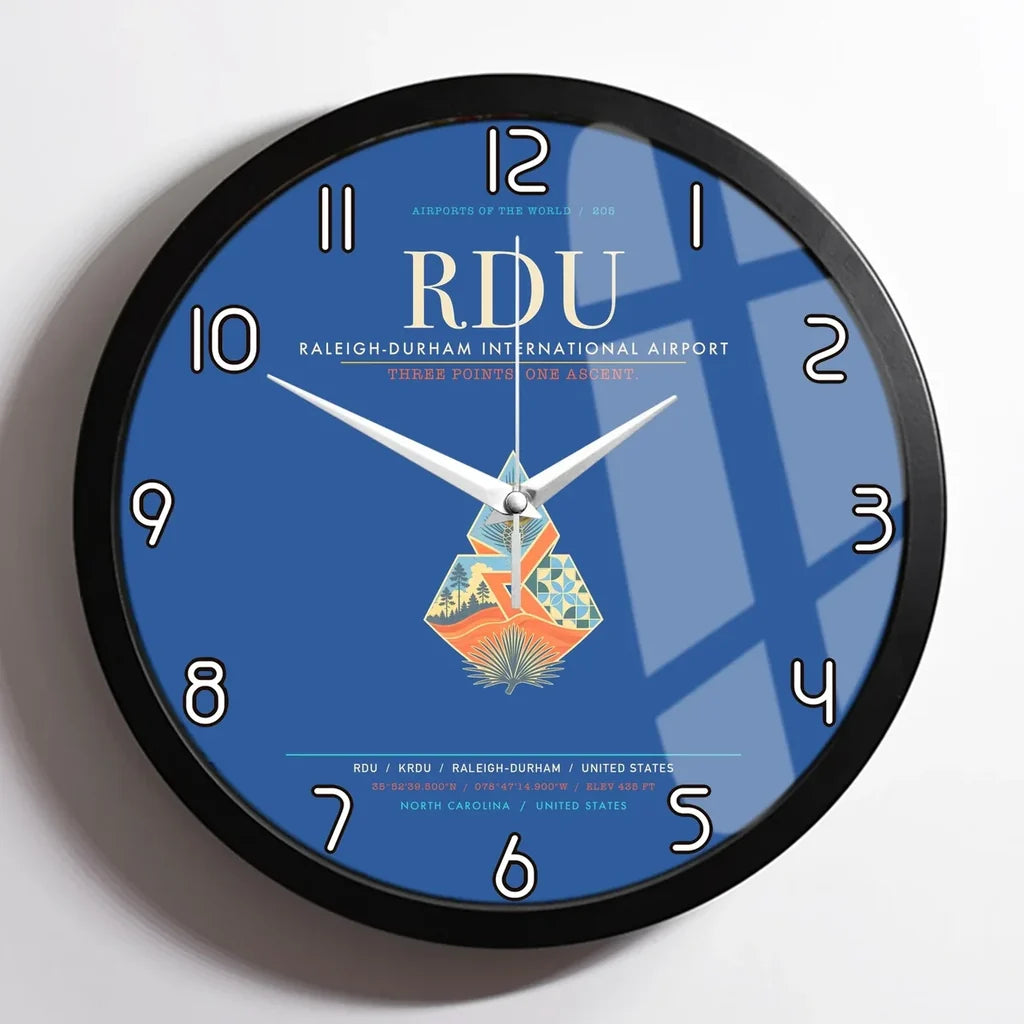 Raleigh-Durham International Airport RDU Wall-Clock Framed - Blue