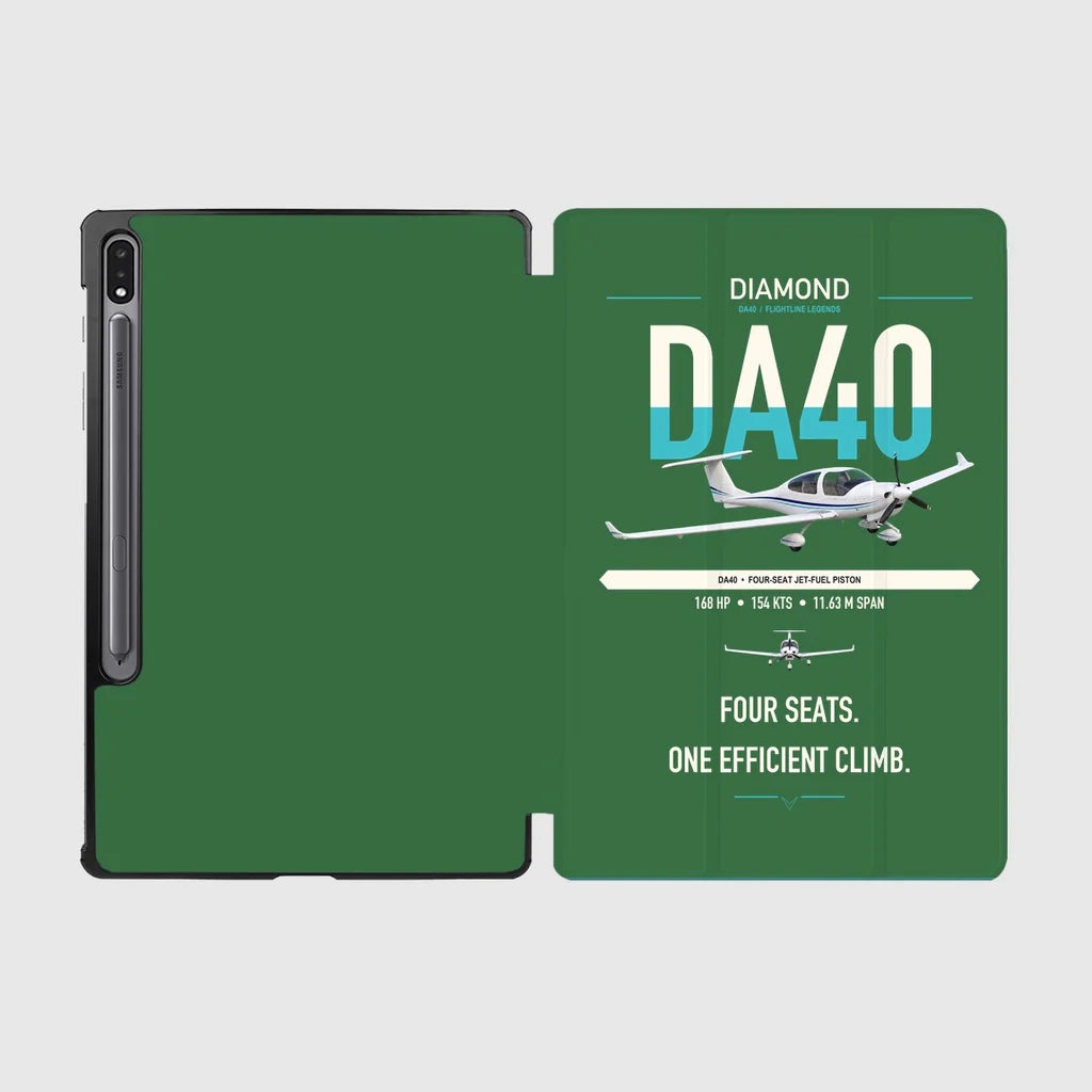 Diamond DA40 design on green samsung tablet tablet case