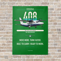 Thumbnail for Cessna 408 SkyCourier vertical canvas print - no frame - green background