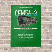 Thumbnail for CFM56-3 vertical canvas print - no frame - green background