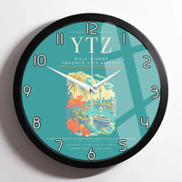 Thumbnail for Billy Bishop Toronto City Airport YTZ Wall-Clock Framed - Turquoise