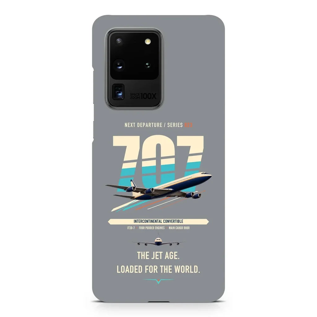 Boeing 707-320C design on samsung case - gray