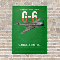 Thumbnail for Messerschmitt Bf 109G-6 vertical canvas print - no frame - green background