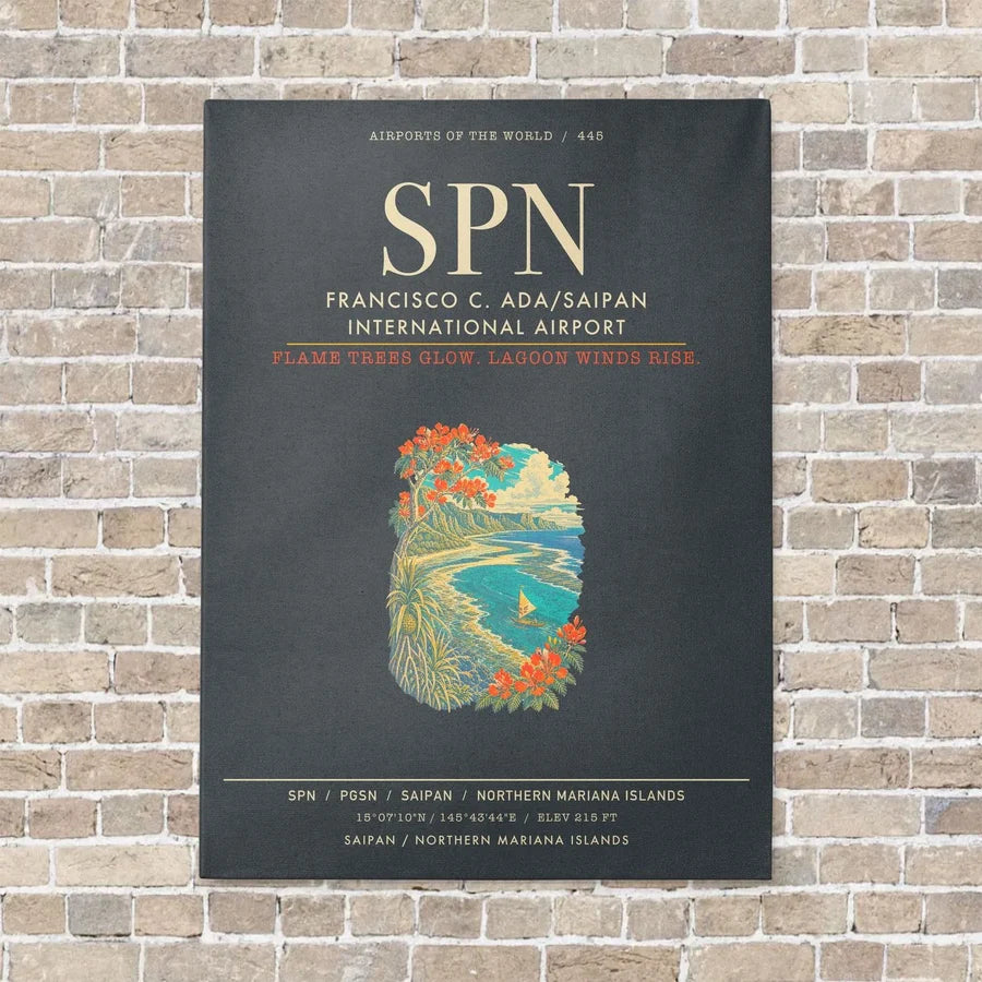 Francisco C. Ada Saipan International Airport SPN - Canvas Framed - Gray