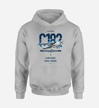 Thumbnail for Cessna 182 Skylane design on light gray double-side hoodie, single-side print