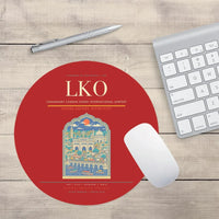 Thumbnail for Chaudhary Charan Singh International Airport LKO Mouse-Pad Round - Red