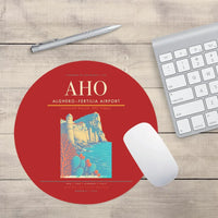 Thumbnail for AlgheroFertilia Airport AHO Mouse-Pad Round - Red