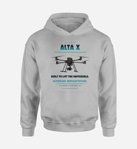Thumbnail for Freefly Alta X design on light gray hoodie single side