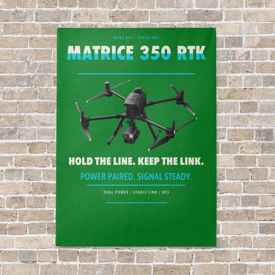 DJI Matrice 350 RTK vertical canvas print - no frame - green background