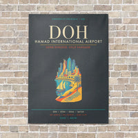 Thumbnail for Hamad International Airport Doha DOH - Canvas Framed - Gray