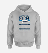 Thumbnail for Cessna Citation Excel design on light gray double-side hoodie, single-side print