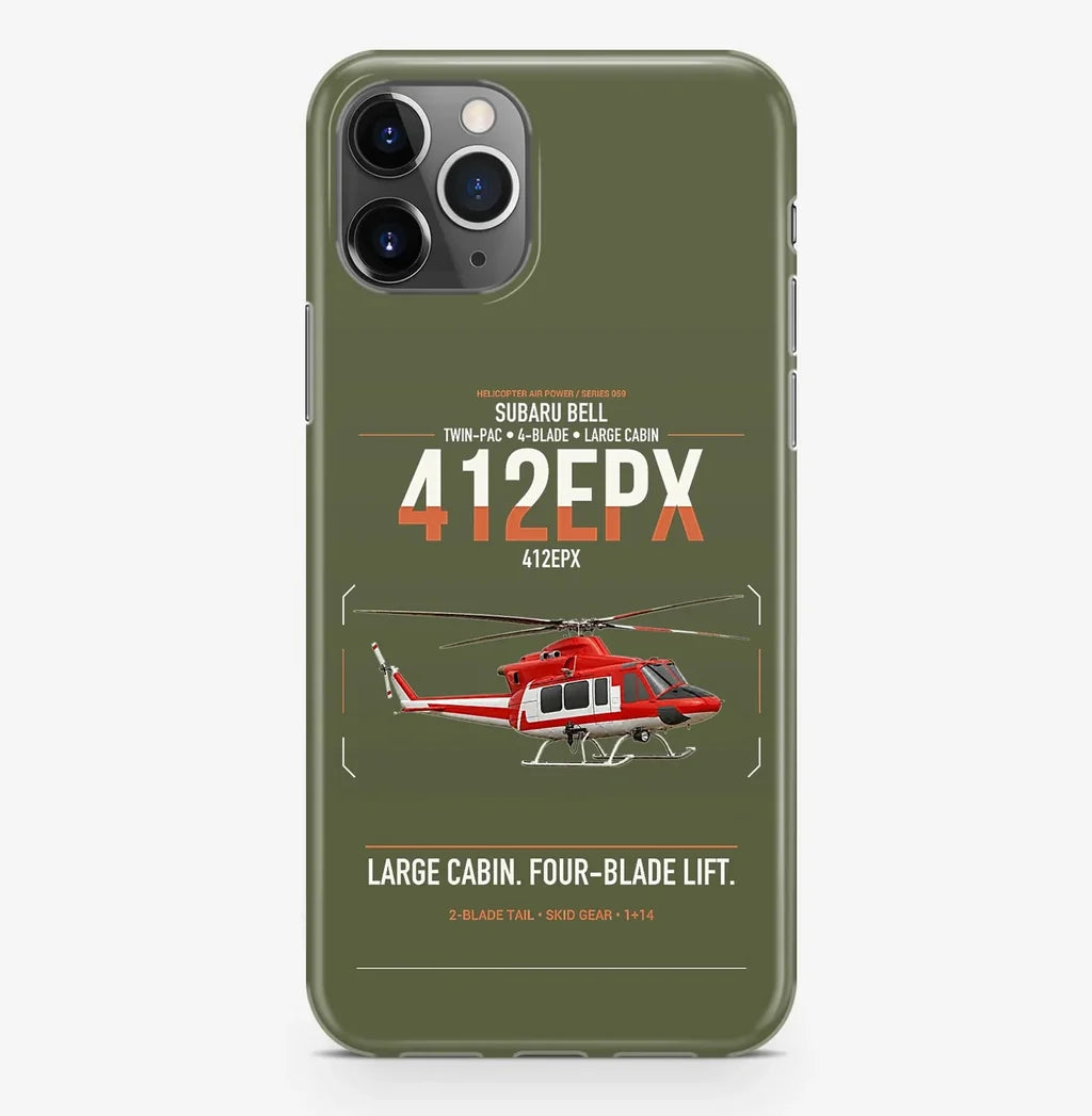 SUBARU Bell 412EPX design on green army magsafe iphone case, for iPhone Pro Max