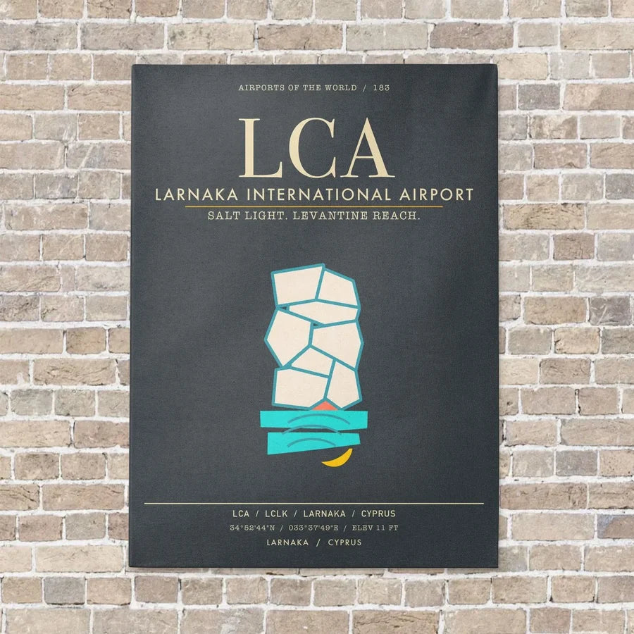 Larnaka International Airport LCA - Canvas Framed - Gray