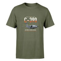 Thumbnail for C-390 Millennium design on green army double-side t-shirt, single-side print