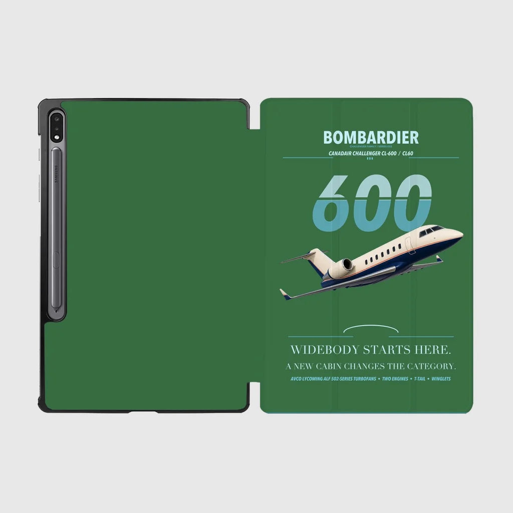 Bombardier Challenger 600 design on green samsung tablet tablet case
