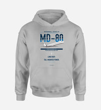 Thumbnail for McDonnell Douglas MD-80 design on light gray double-side hoodie, single-side print