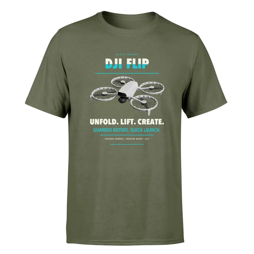 DJI Flip design on green army single side