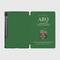 Thumbnail for Albuquerque International Sunport (ABQ) design on green samsung tablet tablet case