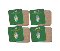 Thumbnail for Julius Nyerere International Airport (DAR) design on green 4 pieces set coaster