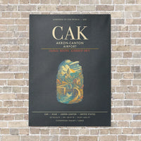 Thumbnail for Akron-Canton Airport CAK - Canvas Framed - Gray