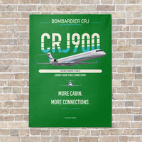 Thumbnail for Bombardier CRJ900 vertical canvas print - no frame - green background