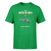 Thumbnail for Leonardo AW101 Merlin HM2 design on green t-shirt, single-side print