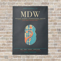 Thumbnail for Chicago Midway International Airport MDW - Canvas Framed - Gray