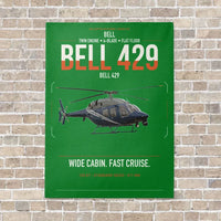 Thumbnail for Bell 429 vertical canvas print - no frame - green background