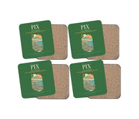 Thumbnail for Pico Airport (PIX) design on green 4 pieces set coaster