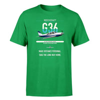Thumbnail for Beechcraft Bonanza G36 design on green t-shirt, single-side print