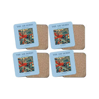 Thumbnail for The Air Derby - Designed Coasters design on light blue 4-pieces-set