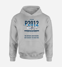 Thumbnail for Tecnam P2012 Traveller design on light gray double-side hoodie, single-side print