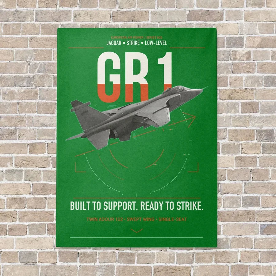 SEPECAT Jaguar GR1 vertical canvas print - no frame - green background