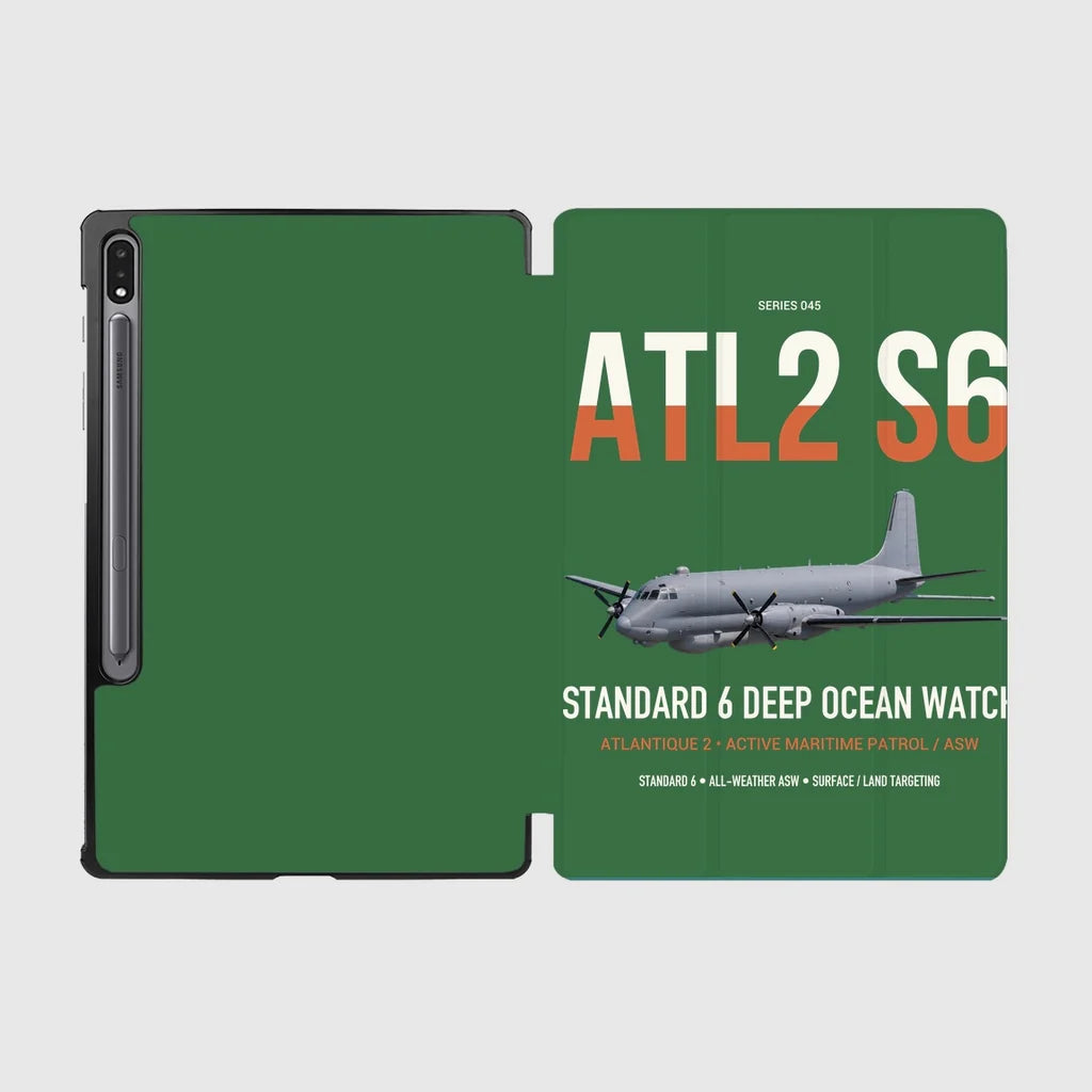 Atlantique 2 Standard 6 design on green samsung tablet tablet case