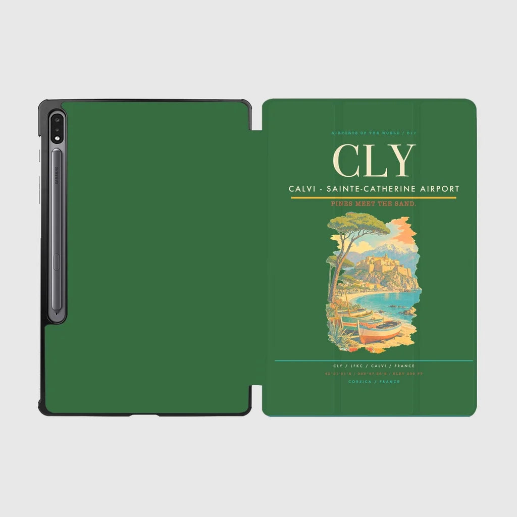 Calvi (CLY) design on green samsung tablet tablet case