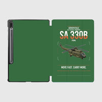 Thumbnail for Aérospatiale SA 330B Puma design on green samsung tablet tablet case