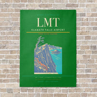 Thumbnail for Klamath Falls Airport LMT vertical canvas print - no frame - green background