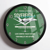 Thumbnail for Cessna Citation Sovereign+ design on green framed wall clock