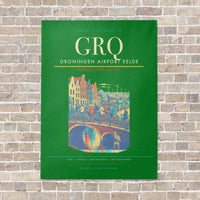 Thumbnail for Groningen Airport Eelde GRQ vertical canvas print - no frame - green background