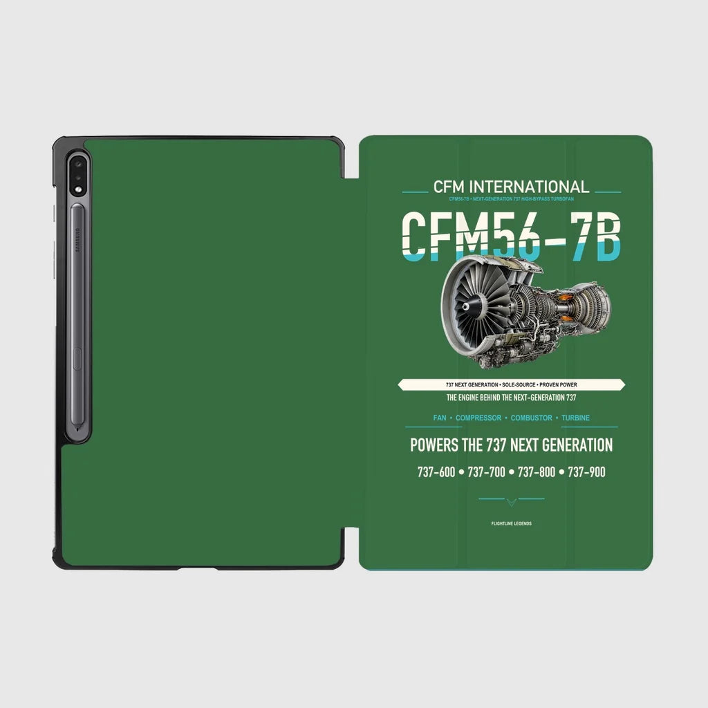 CFM56-7B design on green samsung tablet tablet case