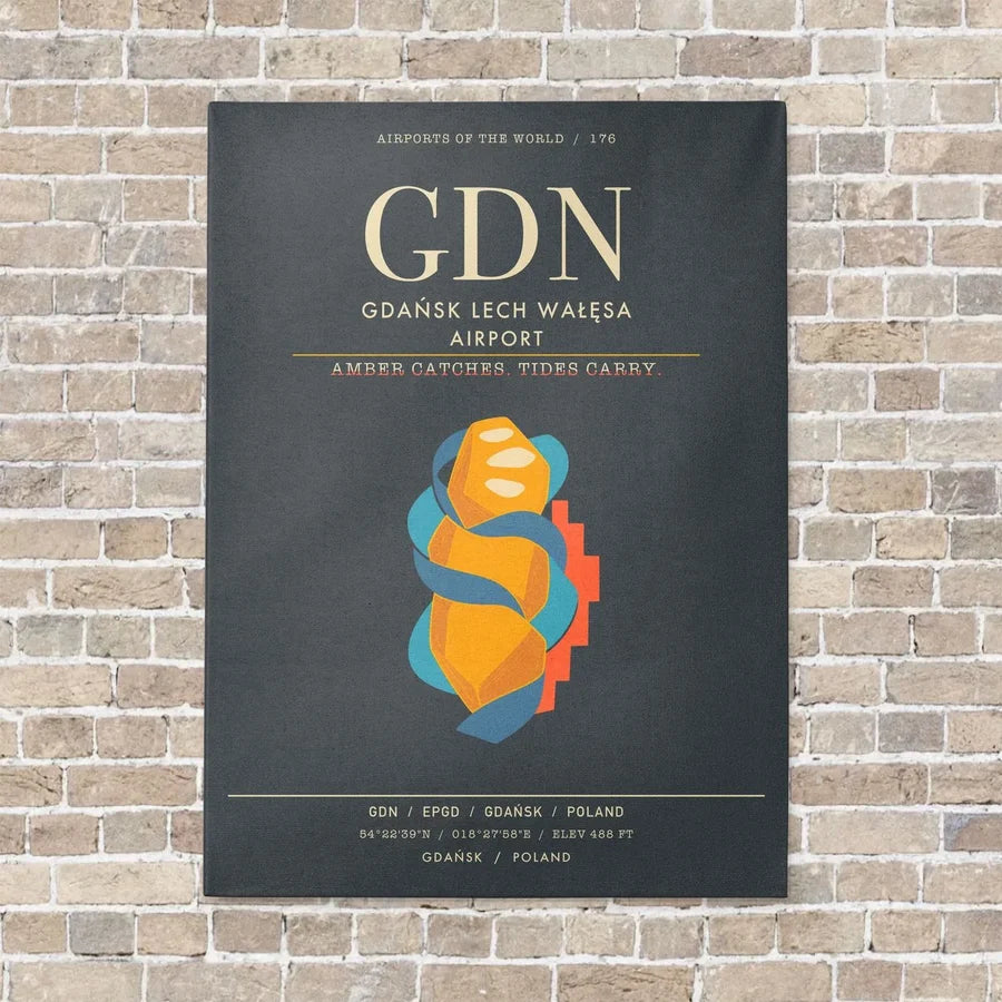 Gdansk Lech Waesa Airport GDN - Canvas Framed - Gray