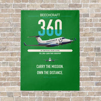 Thumbnail for Beechcraft King Air 360 vertical canvas print - no frame - green background