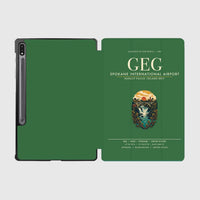 Thumbnail for Spokane International Airport (GEG) design on green samsung tablet tablet case